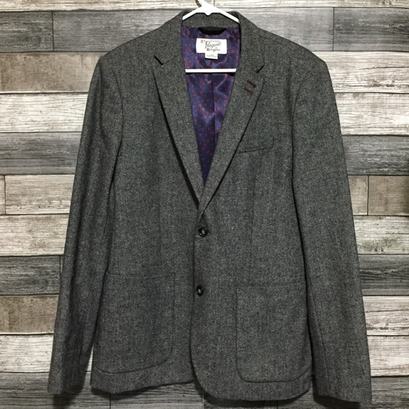 Penguin Herringbone Wool Blend Blazer Men’s L Gray 2 Button - Picture 6 of 10